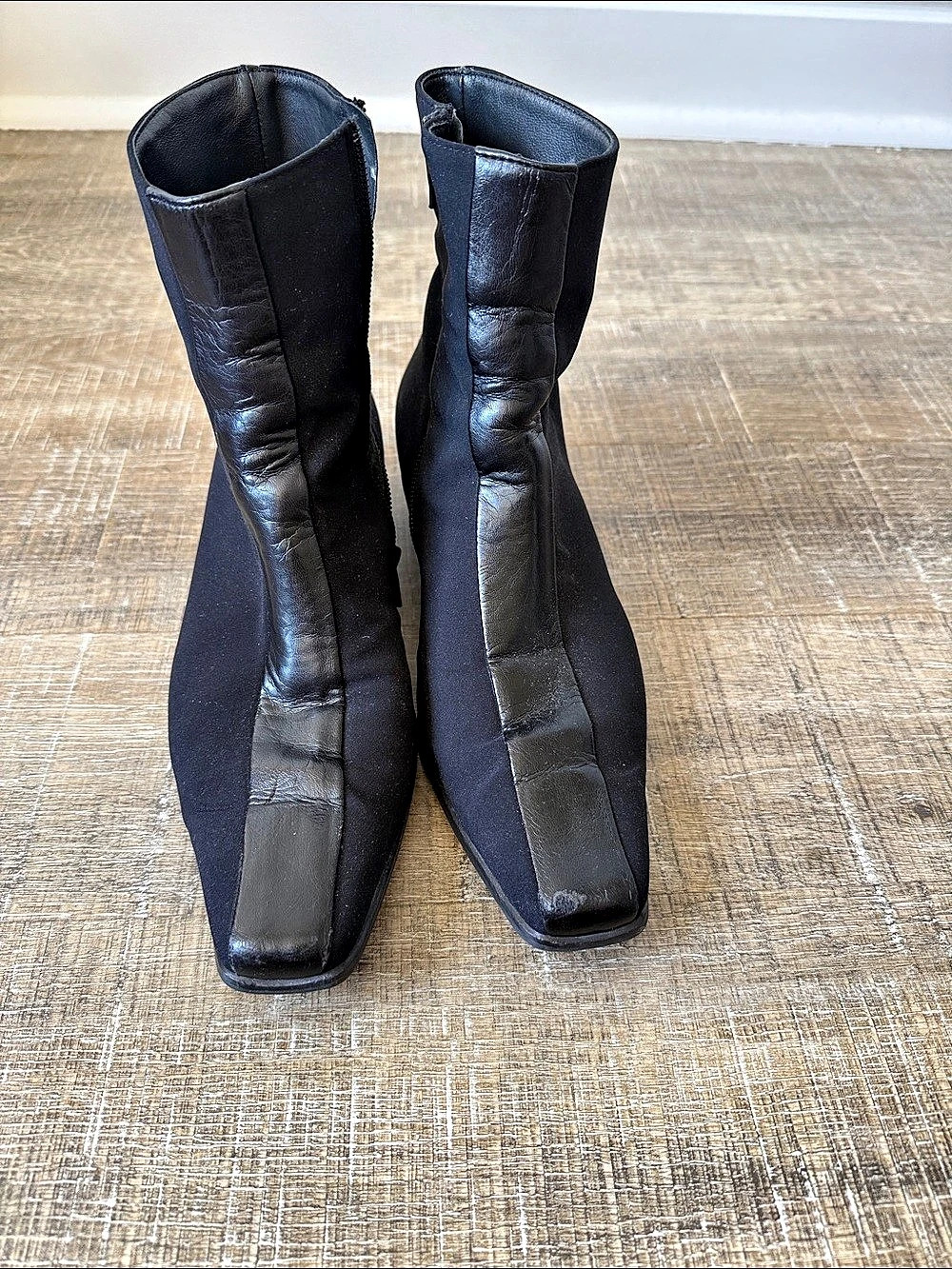 Paul Green Black Square Toe Leather Ankle Boots EU 38 - Picture 3 of 8